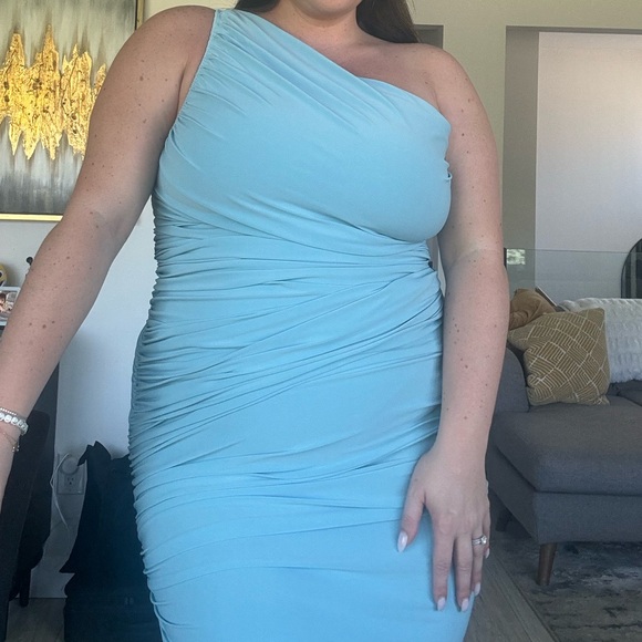 Norma Kamali Diana Gown BNWT Powder Blue - Picture 5 of 7